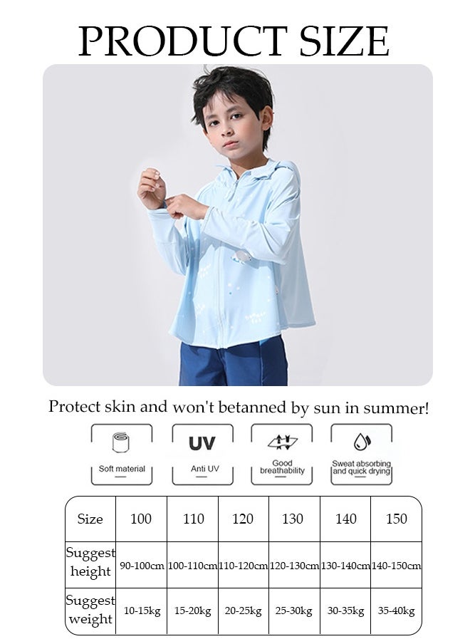DUNISO Lightweight Sun Protection Clothing For Kids, UPF 50+ Long Sleeve Sun Protection Hoodie Shirt , Long Sleeve Ice Silk Hoodie Shirts for Outdoor Climbing Hiking  - Image 3
