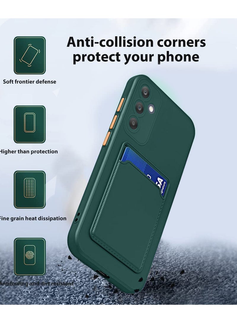 Wtech Silicone TPU With Card Holder Case Cover For Samsung Galaxy A35 5G 2024 Dark Green - Image 2