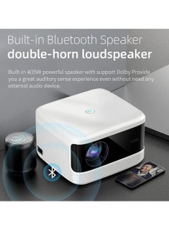 Mi VAZA Portable Projector, 1080p 4k Home Theater Video Projector, USB Mini Outdoor Movie Projector, Led Video Smart Home Theater Projectors For Home Office, (1pc, White 2)  - Image 3