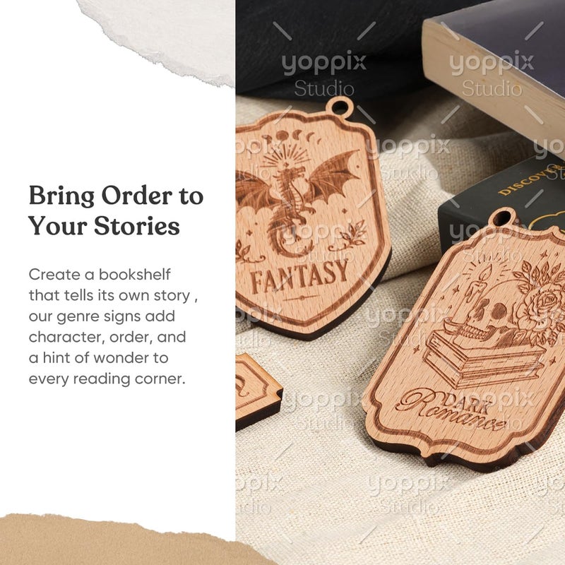 YOPPIX STUDIO YOPPIX Book Nook Tavern Signs, About Spicy Theme Bookshelf Label, with Hanging Bracket, Tavern Style Decoration, Unique Bookshelf Accessories, Home Library Book Divider as a Gift for Booklovers - Image 2