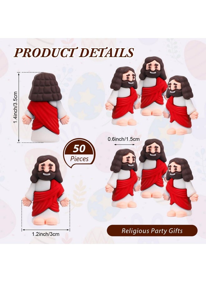 Bememo 50 Pcs Mini Jesus Figures Original Design Jesus Toys Little Jesus Figures To Hide And Seek Sunday School Religious Christmas Party Favors Gift(Red)  - Image 2