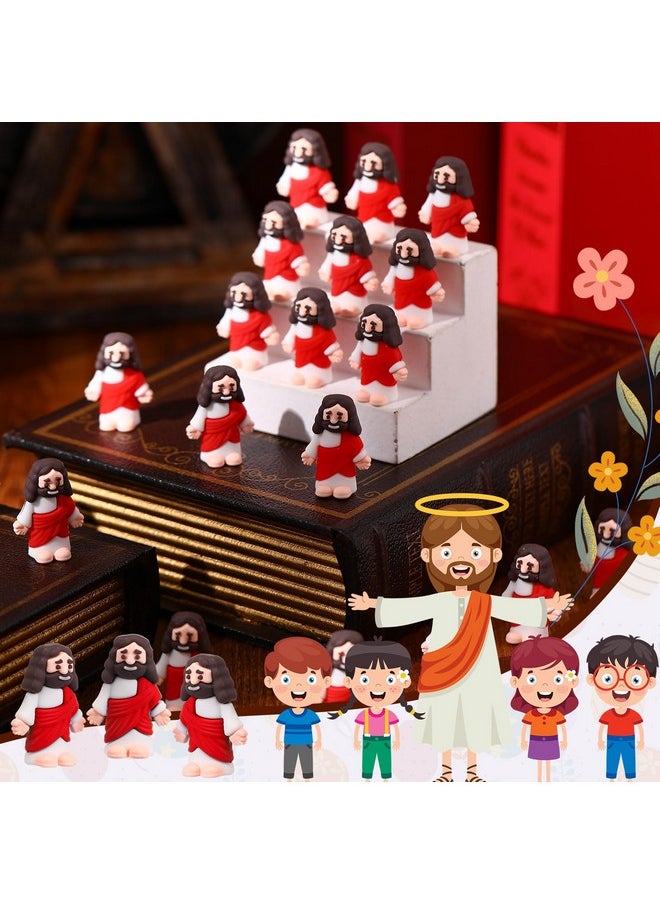 Bememo 50 Pcs Mini Jesus Figures Original Design Jesus Toys Little Jesus Figures To Hide And Seek Sunday School Religious Christmas Party Favors Gift(Red)  - Image 4