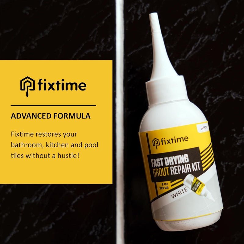 FIXTIME Grout Repair Kit - White Grout Filler Tube - Grout Crack Repair, Premixed Grout Filler Repair, Fast Drying Grout Sealer for Floor Tile - Spatula Included (White, 8oz) - Image 5