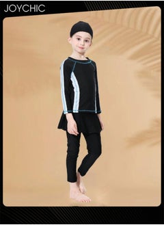 Joychic Girls' Conservative Quick-drying Swimwear for Kids Muslim Long Sleeve Full Cover Summer Sun Protection Beach Wear  - Image 1