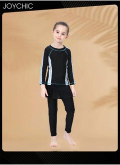 Joychic Girls' Conservative Quick-drying Swimwear for Kids Muslim Long Sleeve Full Cover Summer Sun Protection Beach Wear  - Image 2