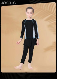 Joychic Girls' Conservative Quick-drying Swimwear for Kids Muslim Long Sleeve Full Cover Summer Sun Protection Beach Wear  - Image 3