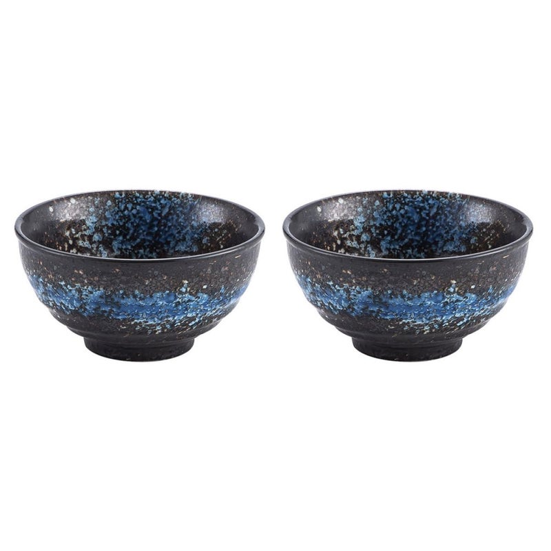 Vintage Ceramic Ramen Soup Bowl Set Of 2 Microwave Safe Japanese Style Tableware - Image 2