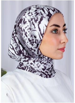 Stylish Kuwaiti scarf with a tie and two rust-proof snaps. Supersoft cotton hijab with 3D prints. Comfortable and easy to wear design, suitable for all seasons.