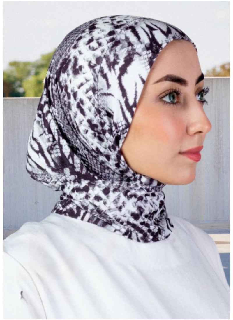 Generic - Stylish Kuwaiti scarf with a tie and two rust-proof snaps. Supersoft cotton hijab with 3D prints. Comfortable and easy to wear design, suitable for all seasons. - Image 1