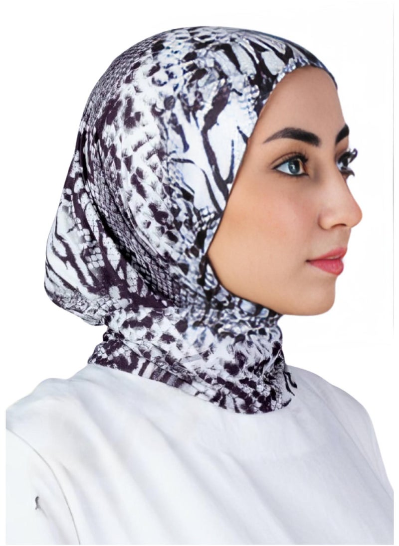Generic - Stylish Kuwaiti scarf with a tie and two rust-proof snaps. Supersoft cotton hijab with 3D prints. Comfortable and easy to wear design, suitable for all seasons. - Image 1