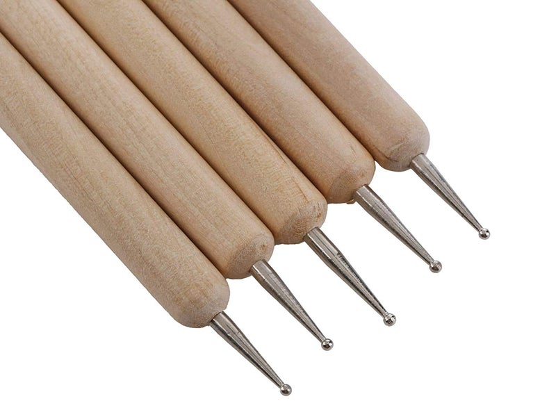Oytra 5 Piece Wooden Dotting Tool Set Embossing Stylus for Mandala Clay Pottery Ceramic Nail Art and Polymer Clay - Image 3