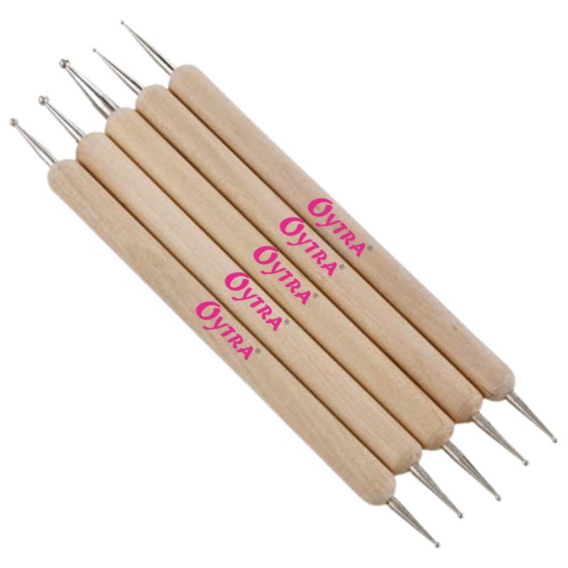Oytra 5 Piece Wooden Dotting Tool Set Embossing Stylus for Mandala Clay Pottery Ceramic Nail Art and Polymer Clay - Image 1