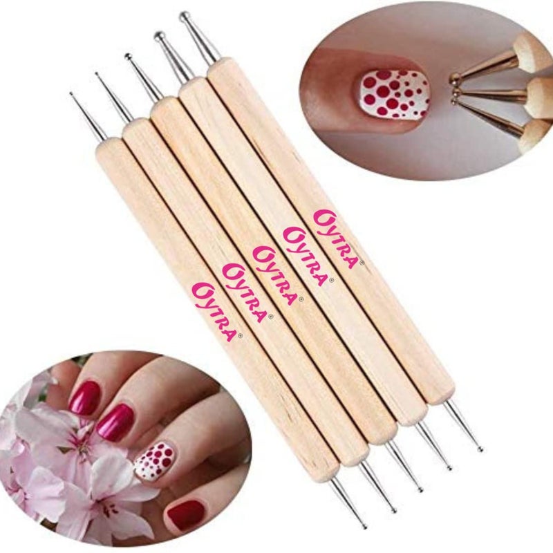 Oytra 5 Piece Wooden Dotting Tool Set Embossing Stylus for Mandala Clay Pottery Ceramic Nail Art and Polymer Clay - Image 5