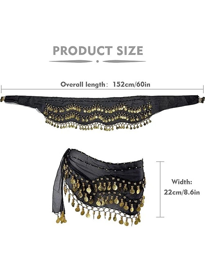 Belly Dance Hip Scarf Waist Belt With Gold Coins - Image 2