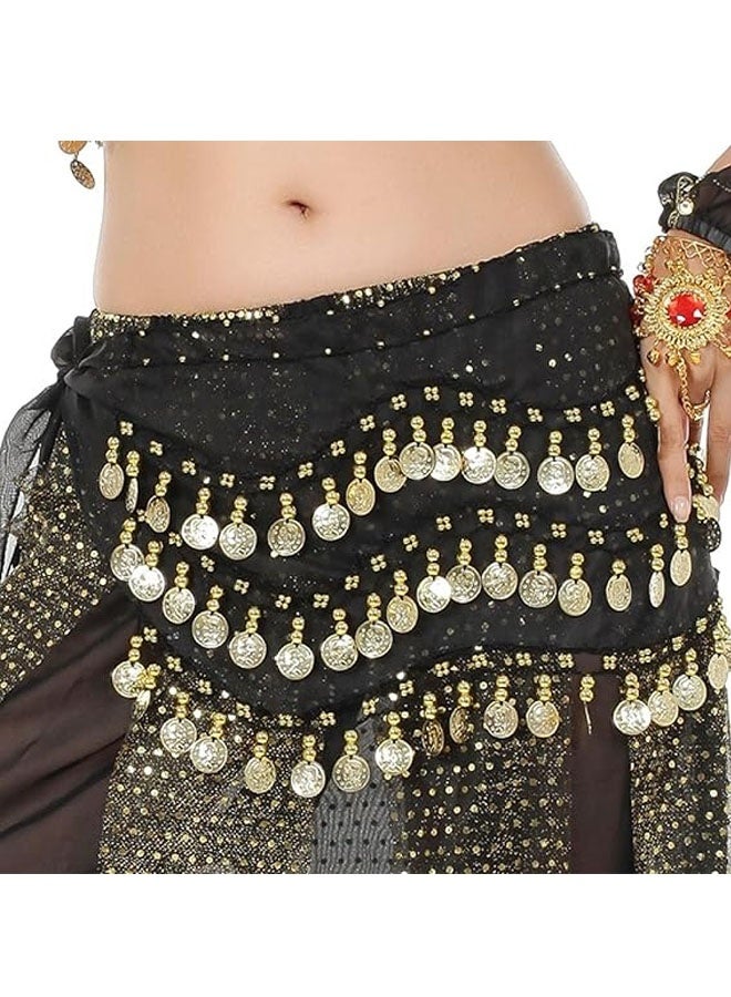 Belly Dance Hip Scarf Waist Belt With Gold Coins - Image 4