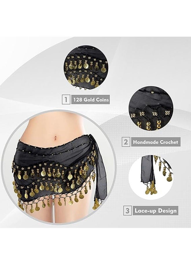 Belly Dance Hip Scarf Waist Belt With Gold Coins - Image 3