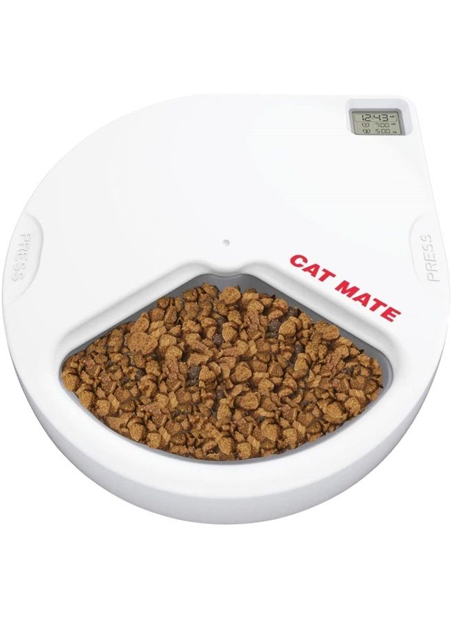 Cat Mate Closer Pets Five-Meal Automatic Pet Feeder with Stainless Steel Bowl Inserts (C500) - Image 1
