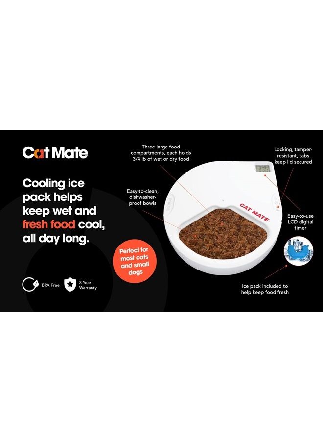 Cat Mate Closer Pets Five-Meal Automatic Pet Feeder with Stainless Steel Bowl Inserts (C500) - Image 2