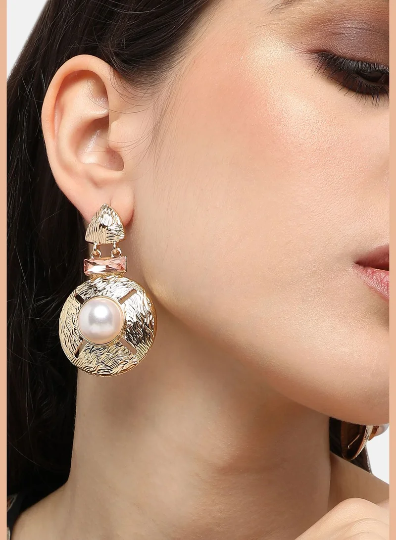 SOHI Gold Plated Pearls Party Drop Earring For Women