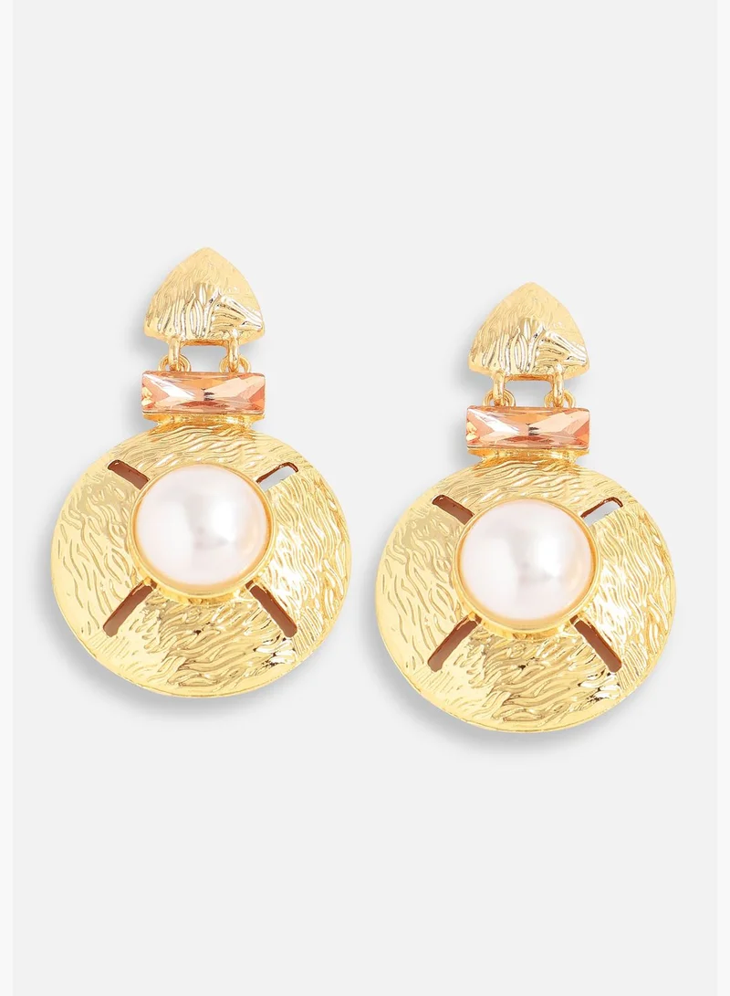SOHI Gold Plated Pearls Party Drop Earring For Women