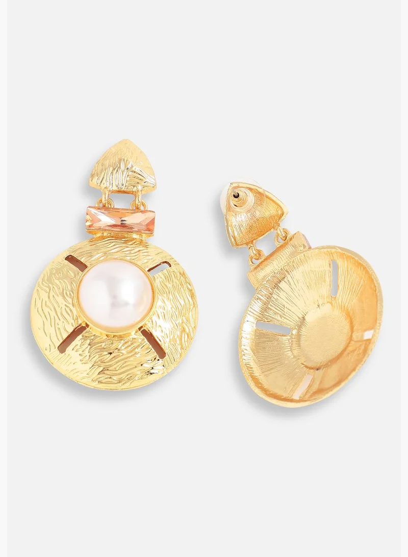 SOHI Gold Plated Pearls Party Drop Earring For Women