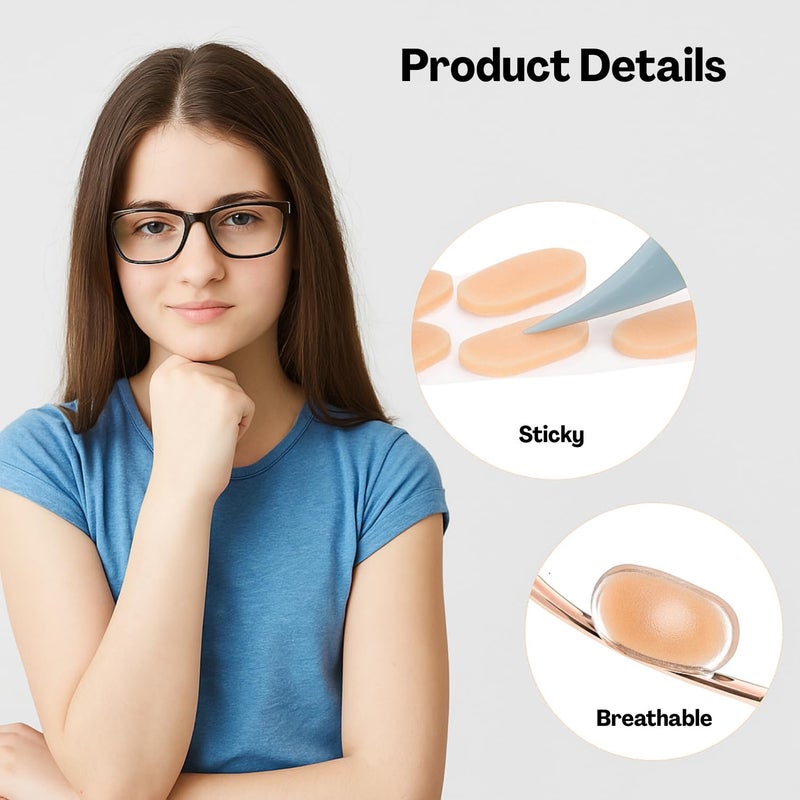 Flavizo 48 Pairs Adhesive Nose Pads for Eyeglasses, Comfortable Spectacle Cushion, Anti Slip Specs Pad for Glasses Frames, Suitable for Men and Women - Image 3