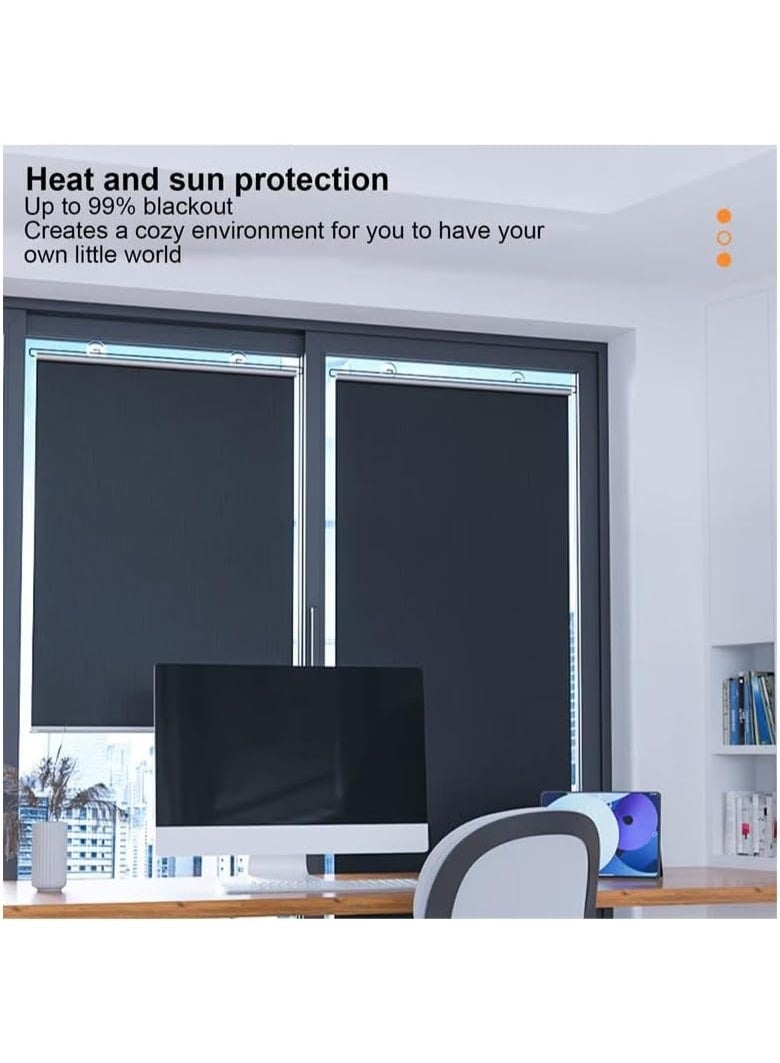 Car Side Curtain Sun Shade Roller Retractable Sun Shade for Kids UV Protection Sun Glare (Famia Black, 1 Piece, 125 * 45cm) - Image 2