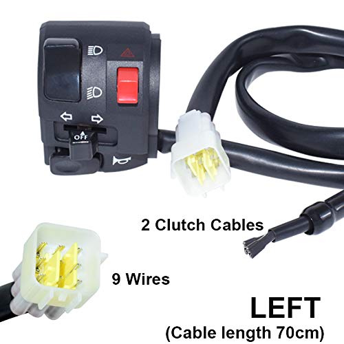 Feiteplus 7/8" 22mm ATV Motorcycle Handlebar Control Switches Left Right for Horn Button Turn Signal Electric Fog Lamp Light Start Kill Warning Light - Image 5