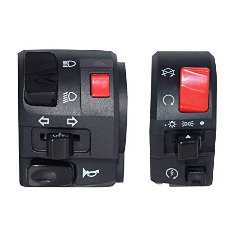 Feiteplus 7/8" 22mm ATV Motorcycle Handlebar Control Switches Left Right for Horn Button Turn Signal Electric Fog Lamp Light Start Kill Warning Light - Image 1