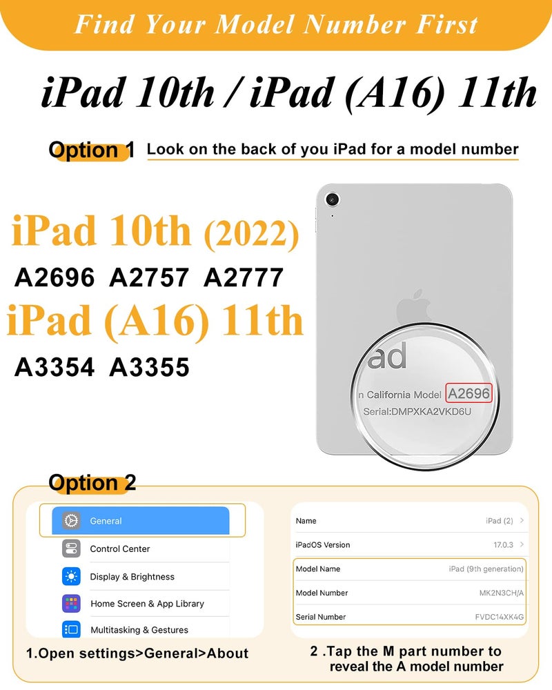 Shorogyt for iPad A16 11th Generation 11 inch 2025 /for i Pad 10th Generation case Magnetic Stand for Women - Cute Design 360 Degree Rotating Covers Girls Aesthetic with Pencil Holder,Sun Moon - Image 2