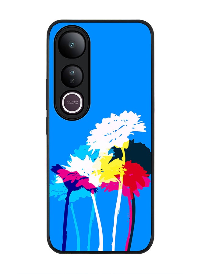 Stylizedd For vivo V50 Lite Case,Slim fit Camera Protection, Shockproof Thin Phone cover  - Bleeding Flowers (Blue)