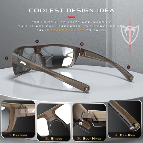 ATTCL Polarized Sunglasses Men for Fishing: UV Protection Lightweight TR90 Sports Wrap Sun Glasses Driving Golf Cycling Running 5001 Toushenka-Silver - Image 4