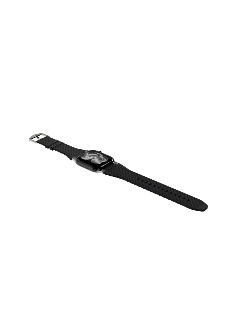 LEVELO Toray Smartwatch Silicone & Leather Strap, Sweat & Water Resistant, Adjustable Strap Fit, Breathable Dual-Layer Build, Designed for Apple Watch 11/10/9/8/7 Series – Black - Image 5