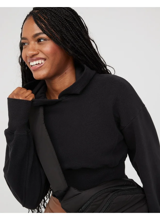 Aerie Offline By Throw-Back Cropped Sweatshirt