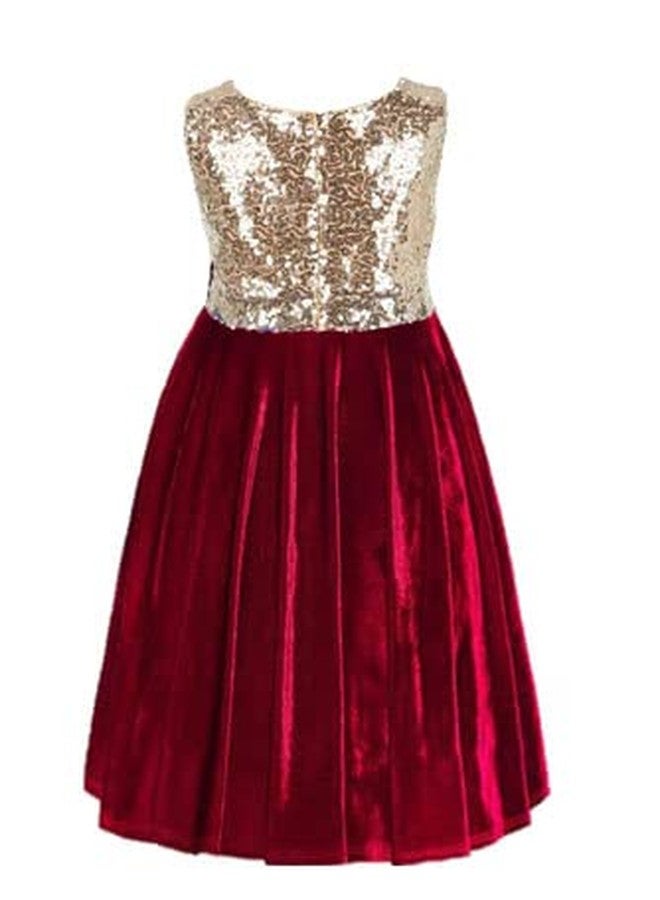 HIBA Santa claus red velvet sequence dress for kids baby girl 3-4 Years - Image 2