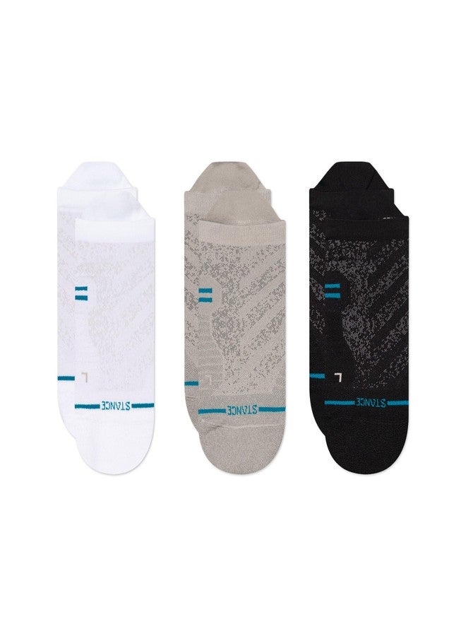 Stance Light Performance Tab Socks 3-Pack for Men and Women, Run Multicolor Black White Grey, Medium - Image 1