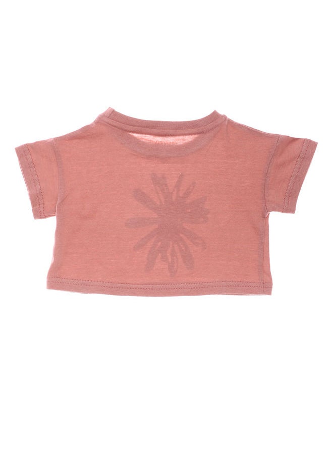 LOVELY LAND - Printed Sun Flower Girls Tee - Cashmere, White & Yellow - Image 1