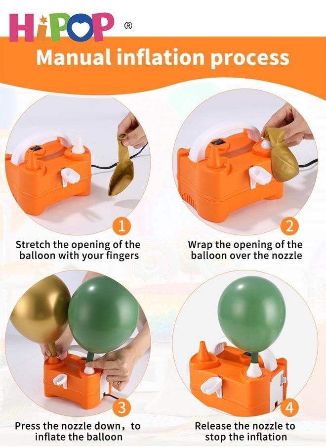 HIPOP 400W Electric Balloon Inflator, Electric Balloon Pump Inflator with Double Nozzle for Birthday Balloons Wedding and Party Decoration  - Image 4