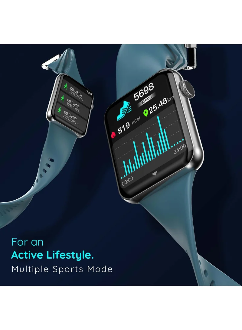 Pebble Vision 2.05" Smartwatch for Men and Women, Largest HD Display 600 Nits Brightness, Bluetooth Calling, HR & BP Monitor, Voice Assistance, Alarm & Notifications - Forest Green