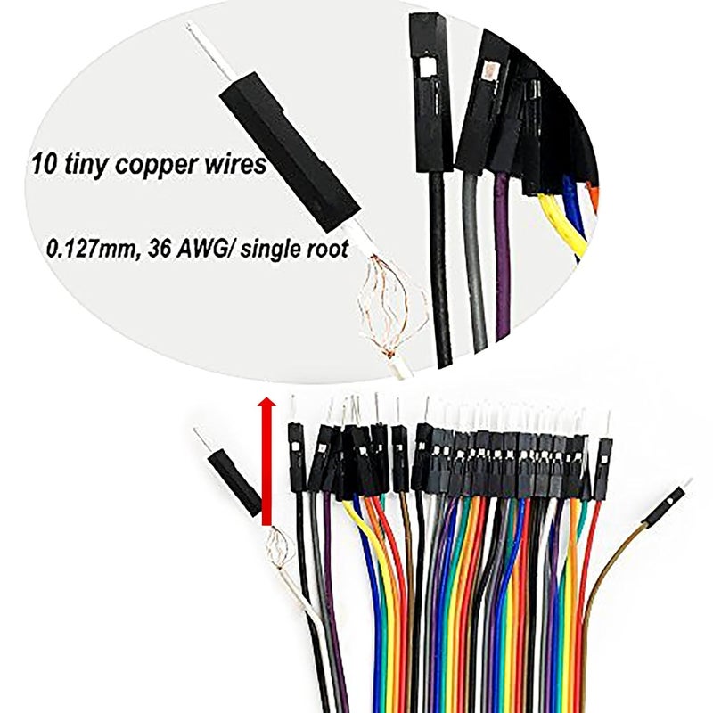 Gikfun 120pcs Breadboard Jumper Cable 40Pin Multicolored Wires 20cm for Arduino Dupont Connector DIY Kit EK8403 - Image 4