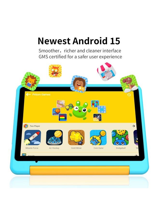PRITOM All-New Tablet Android 15, 10'' Kids Tablet, Parental Control, 64GB, 1TB Expandable Tablets for Kids, Children, WiFi6, Educational, Games, Kids Software Pre-Installed, with EVA Case, Blue - Image 4