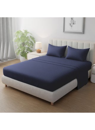 4-Piece King Size Sheet Set – Striped Microfiber
