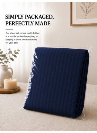 4-Piece King Size Sheet Set – Striped Microfiber