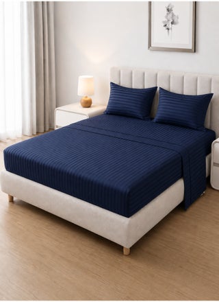 4-Piece King Size Sheet Set – Striped Microfiber