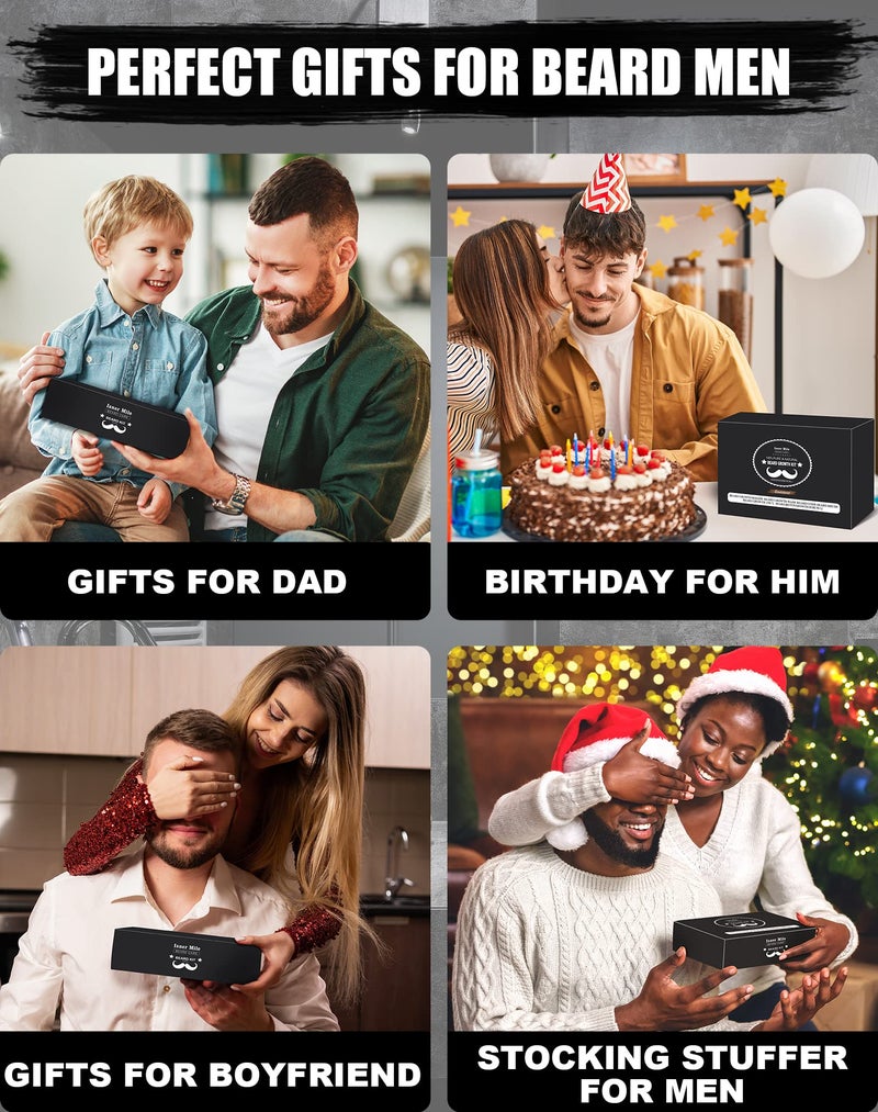 Comfy Mate Beard Kit for Men Grooming & Care: with 2 Pack Beard Oils and Balm - Wash & Conditioner for After Shave Lotions Sandalwood, Brush and Comb Sets with Scissors, Valentines Fathers Gifts for Dad/Men/Him - Image 2