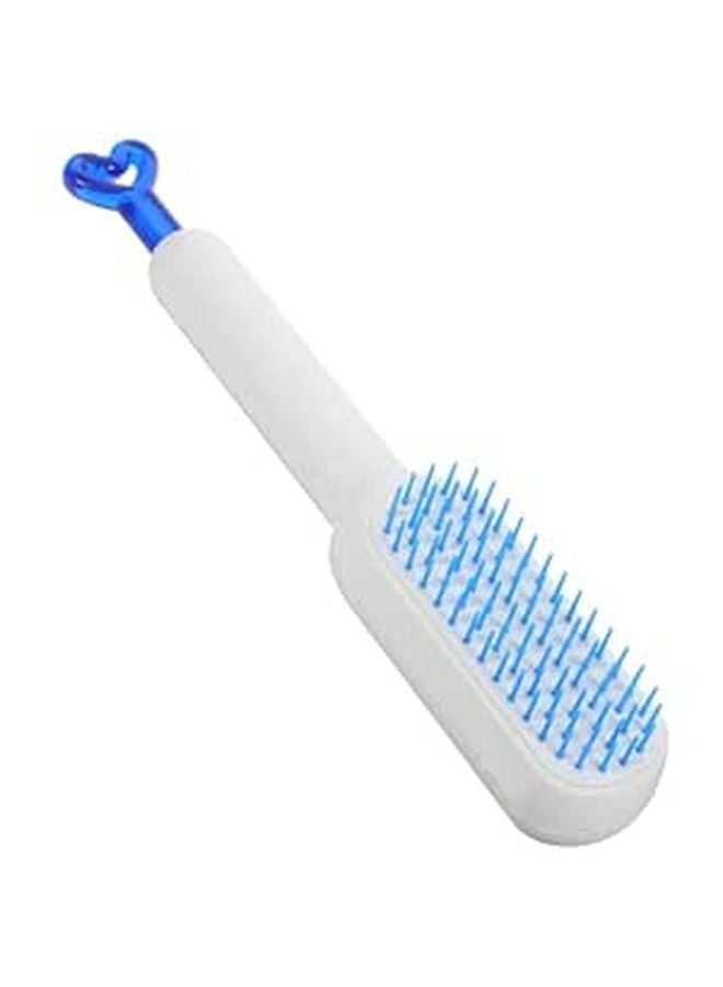 White Retractable Hair Detangling Comb For Straight Curly Hair Home Travel Use - Image 1