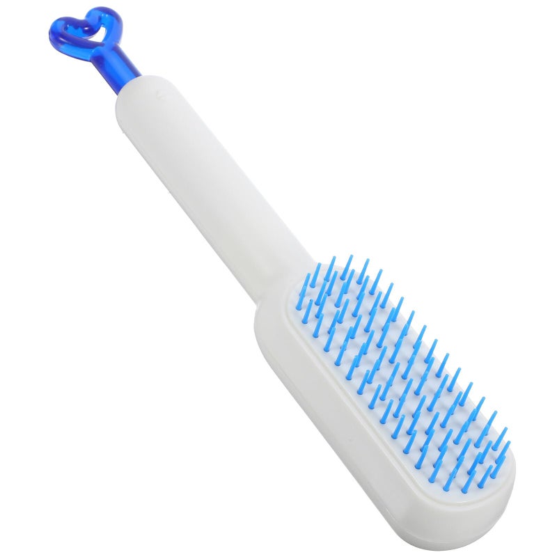 White Retractable Hair Detangling Comb For Straight Curly Hair Home Travel Use - Image 2