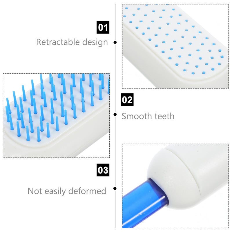 White Retractable Hair Detangling Comb For Straight Curly Hair Home Travel Use - Image 4
