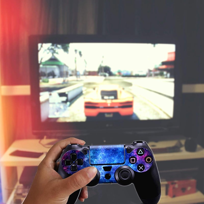Asokex Ps4 Pro Stickers Full Body Vinyl Skin Decal Cover for PlayStation 4 Console Controllers (with 4pcs Led Lightbar Stickers) (PS4 Pro Console (Blue Starry Sky)) - Image 2