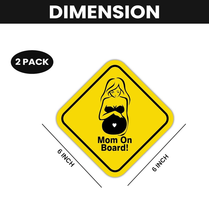 Stickloop Bump On Board and Baby On Board Car Sticker | Pregnant Women and Kids Safety Sign Window Sticker for Vehicle Glass (Mom & Kid On Board) - Image 2